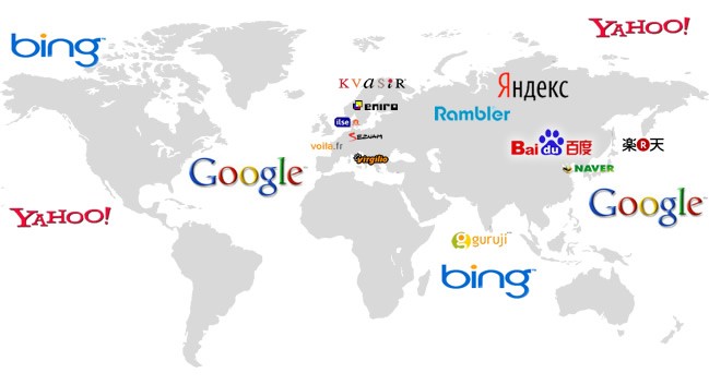 search engines around the world