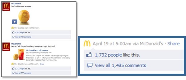 Facebook McDonalds Likes Comments