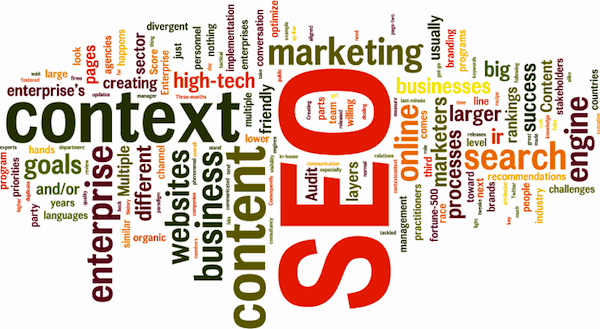 Enterprise SEO themes illustrated by Wordle.net
