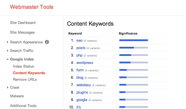 Google Webmaster Tools: The Must Know Features For SEO image current keywords in google webmaster tools 600x352