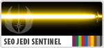 SEO Wars Jedi Sentinel Yellow Lightsaber Badge