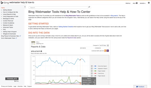 Bing Webmaster Tools  How-To Center.