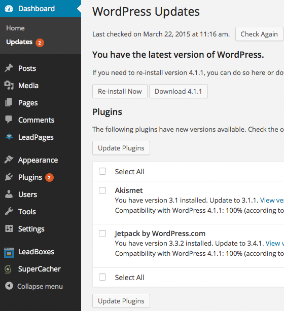 how do i update wordpress plugins