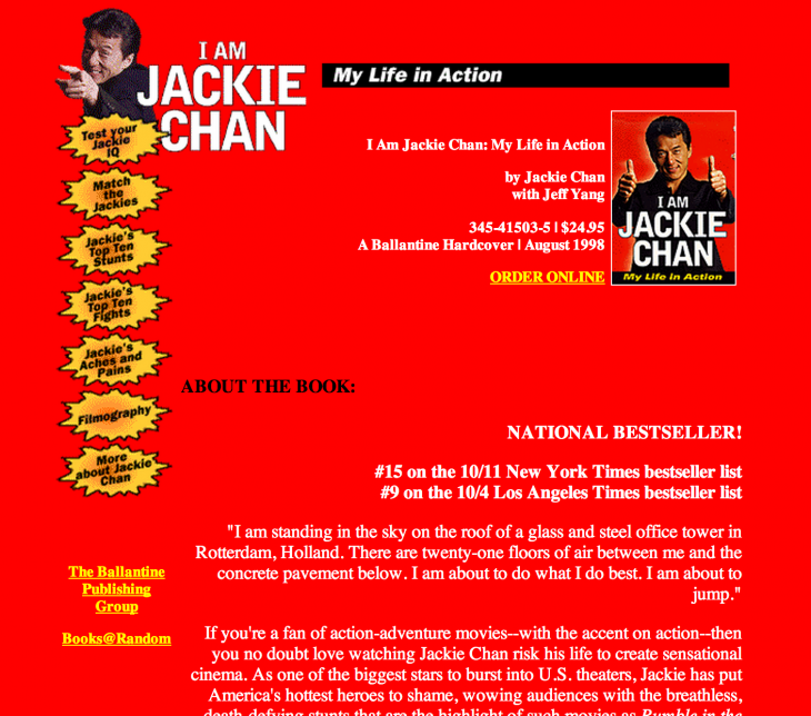 jackie chan biography 730x644 What the Internet looked like before Drupal, WordPress and Joomla
