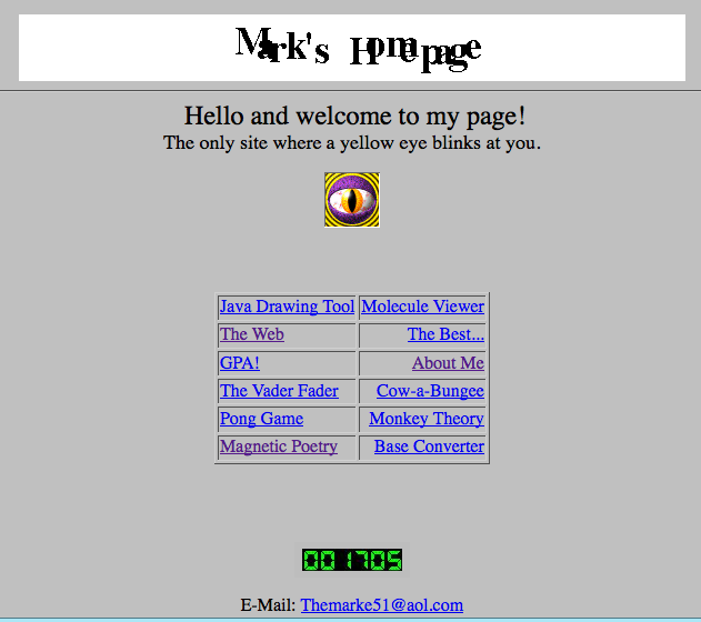 mark zuckerberg first website What the Internet looked like before Drupal, WordPress and Joomla