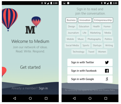 Mediums Android app is now live in the Google PlayStore