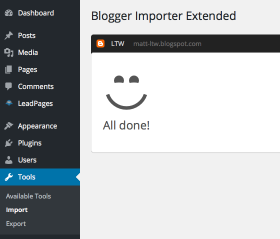 move from blogger to wordpress