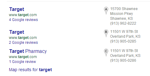 Target Google Local Listings