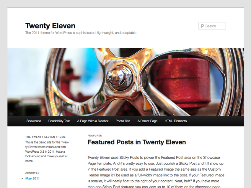 10 Most Popular WordPress Themes - Twenty Eleven