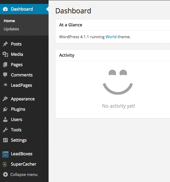 Your WordPress Dashboard