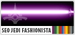 SEO Wars Jedi Fashionista Purple Lightsaber Badge