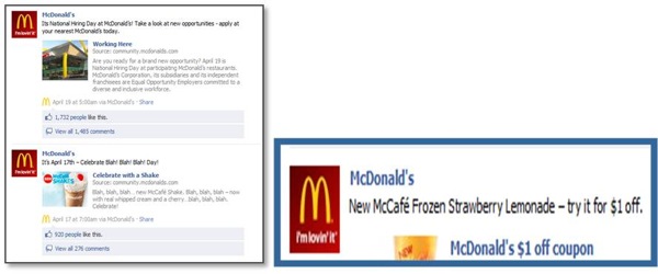 Facebook McDonalds Product