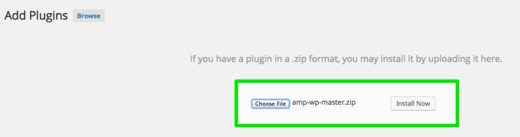 Google AMP Install WordPress Plugin