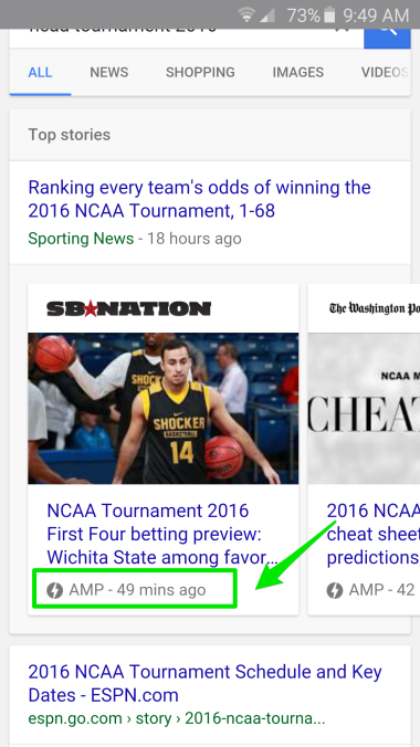 March Madness Google AMP 
