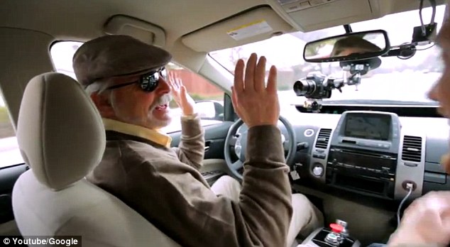 A user, who is legally blind, sat behind the wheel during a recent test drive and showed off to the passengers that no hands were needed To date, Google's cars have gone about 700,000 miles (1.1 million km) in self-driving mode