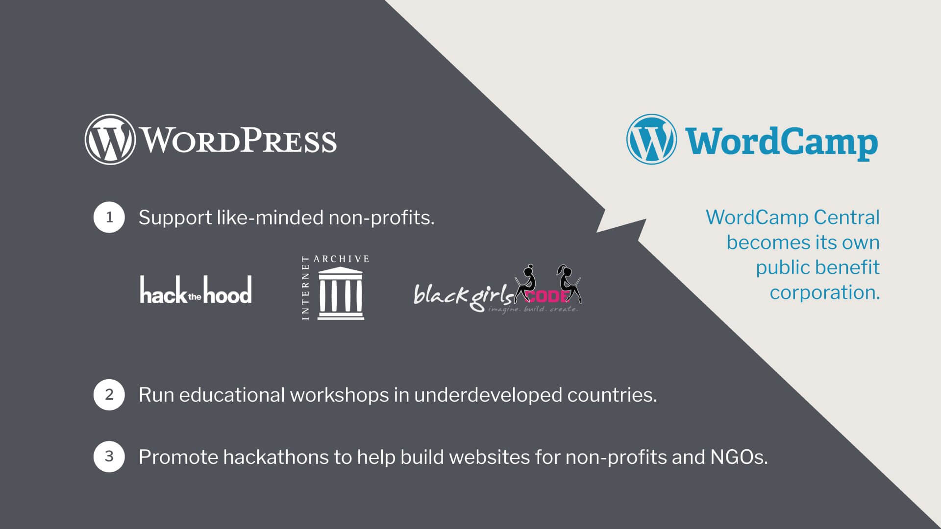 Automattic is transforming WordCamp into a public benefit corporation (PBC) to support like-minded non-profits.