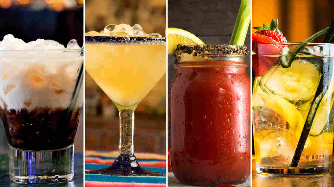 The White Russian (from left), margarita, bloody mary and Moscow mule are some of the most searched cocktails of 2015.