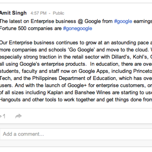 Google: 20M students and faculty use Google Apps for education, enterprise business strong in retailsector