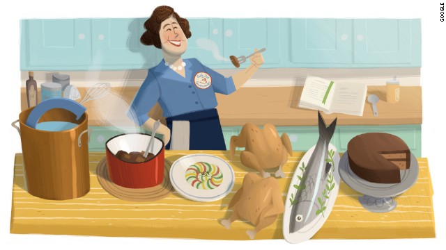 August 15, 2012: American chef Julia Child's 100th birthday