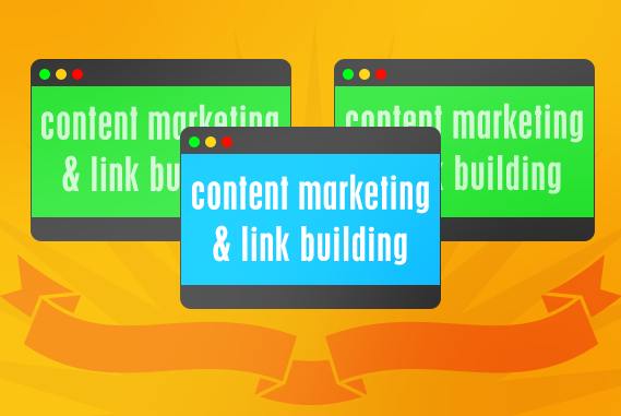 Content marketing and link building are distinct marketing activities that can be used together.