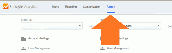 Navigate to the Admin page in Google Analytics.